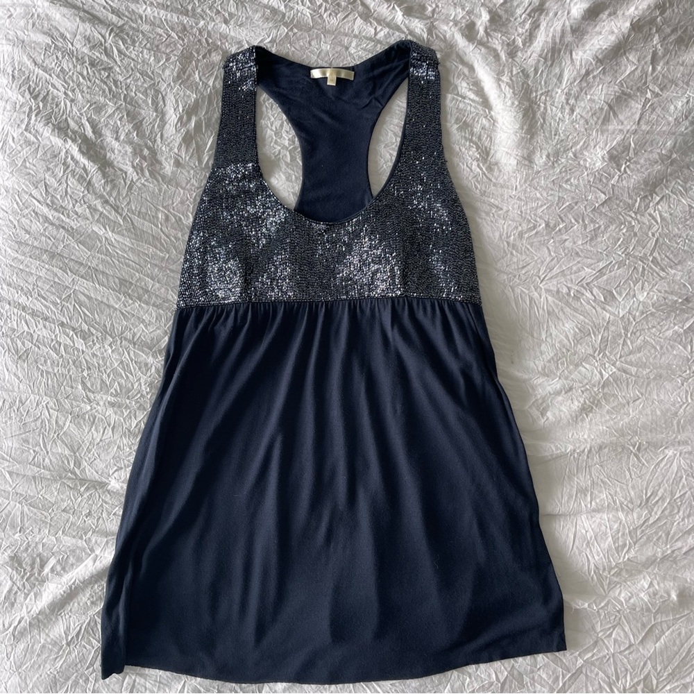 Matty M Navy Beaded Racerback Tank